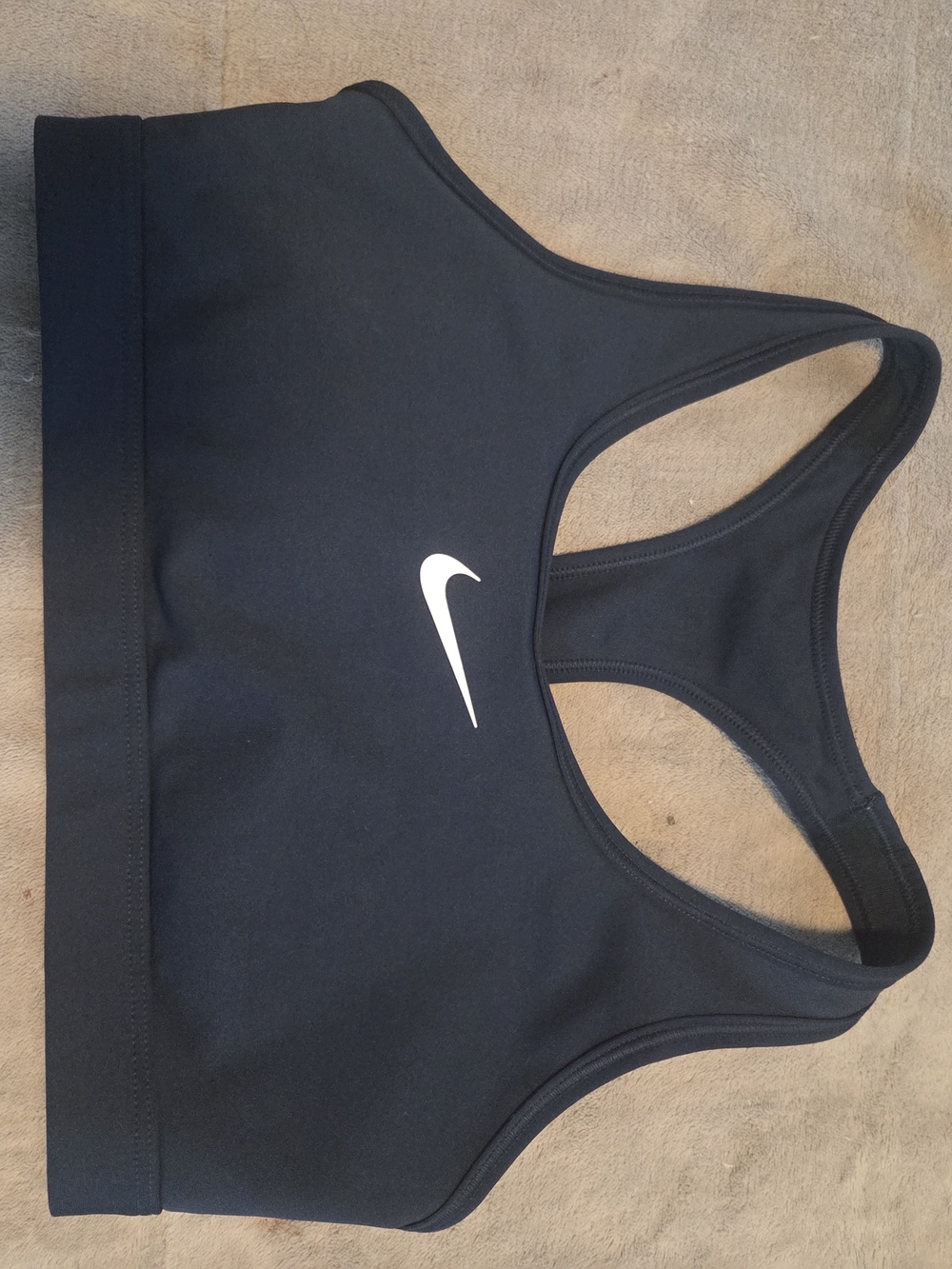 Nike Black Sports Bra with White Swoosh